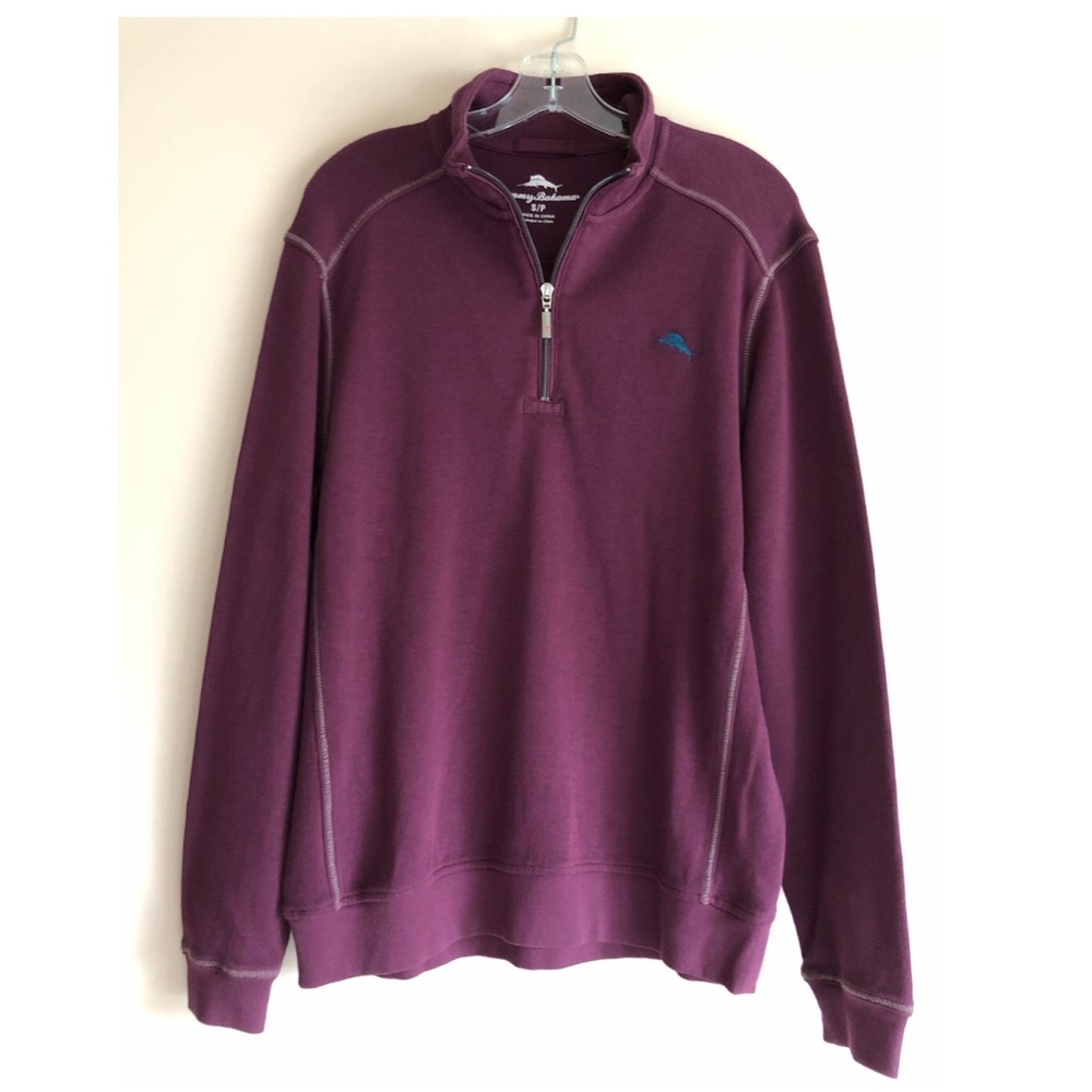 Tommy Bahama 1/4 Zip Reversible Pullover Heather S